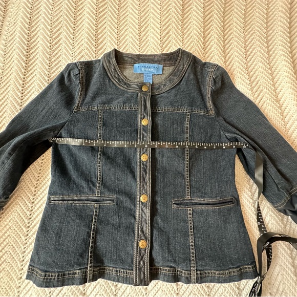 Doncaster Denim Jacket with Blue Leather Trim - Size Large - Picture 3 of 7